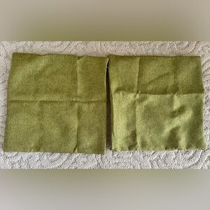 2 NEW Throw pillow covers 16” x 16” green linen look zipper closure